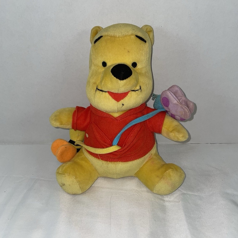 Disney Fisher Price Winnie the Pooh Plush Bee Butterfly 2008 Yellow Red 9in